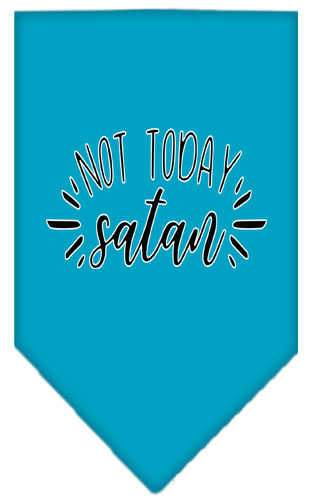 Not Today Satan Screen Print Bandana Turquoise Small